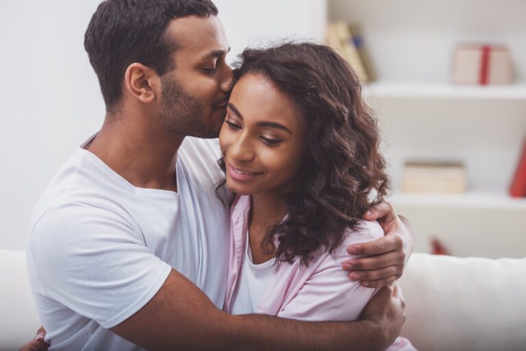 happy afro american couple